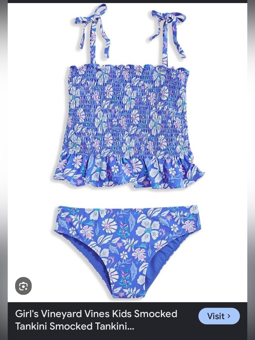 Vineyard Vines Girls' Floral Ruffle Two-Piece Swim Set in Lavender NWOT